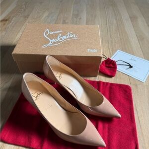 Christian Louboutin Pigalle Follies 55 Patent Nude Patent Leather Heels